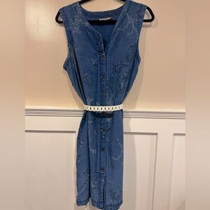 Blue Sleeveless Denim Dress